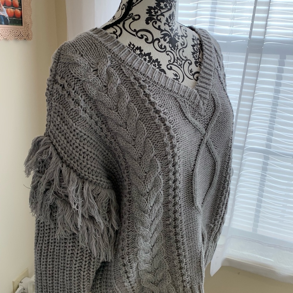 Fringe Sleeve Sweater